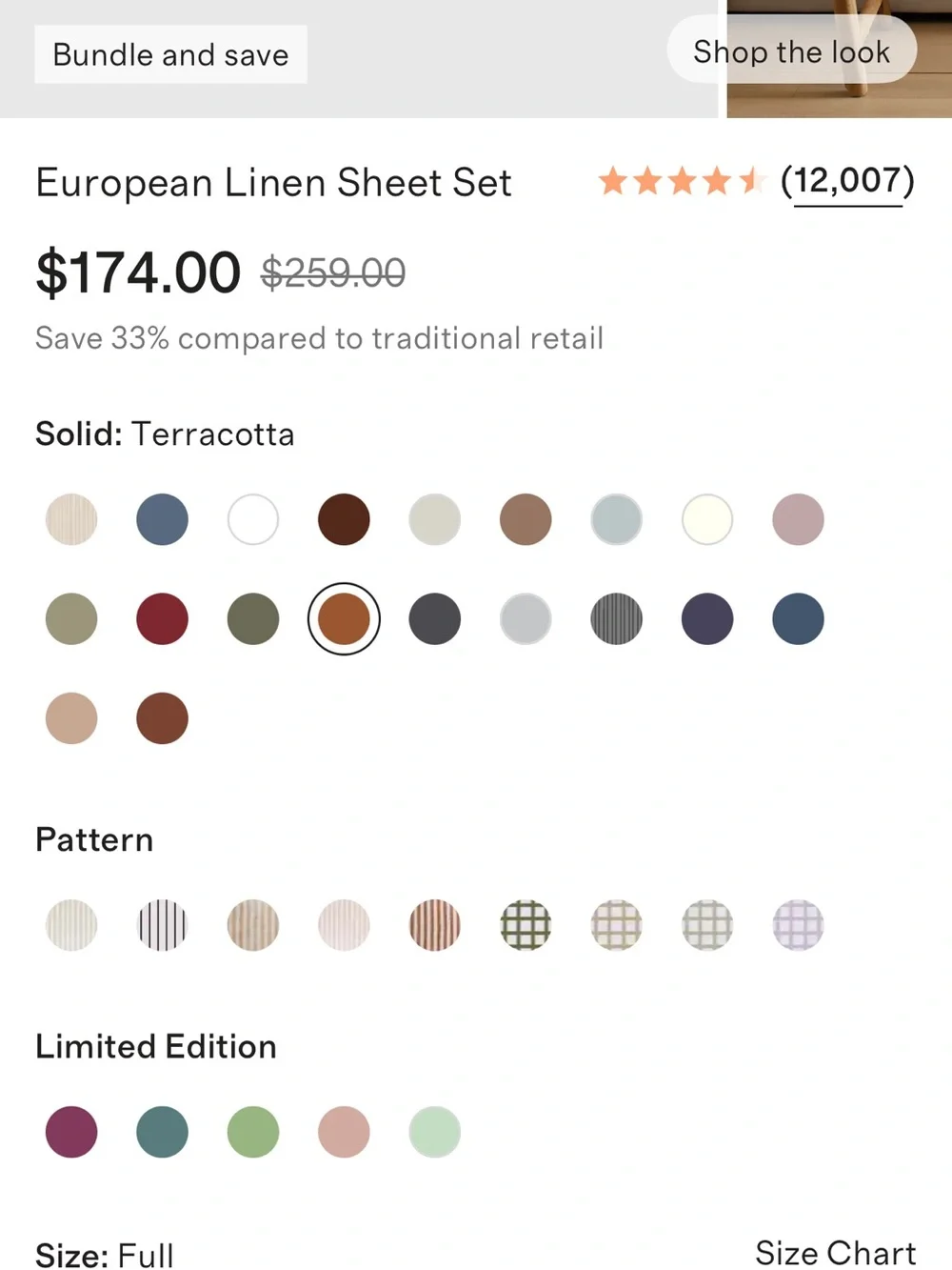 Linen Terracotta Full Sheet Set with Natural Chambray Pillowcases - Retail $174
